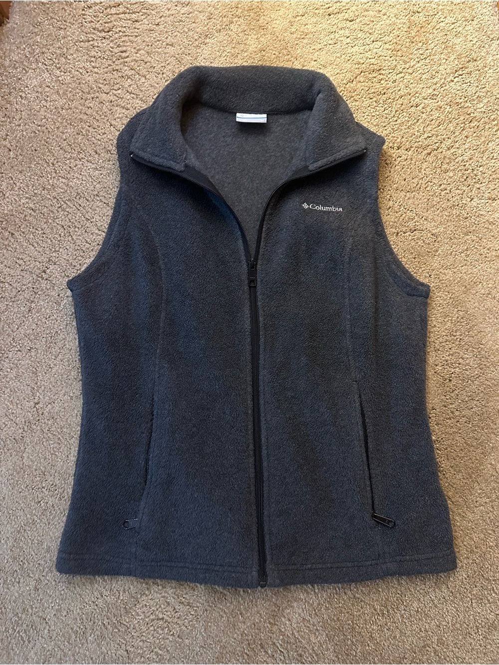 Columbia Women's Charcoal Gray Full-Zip Fleece Vest